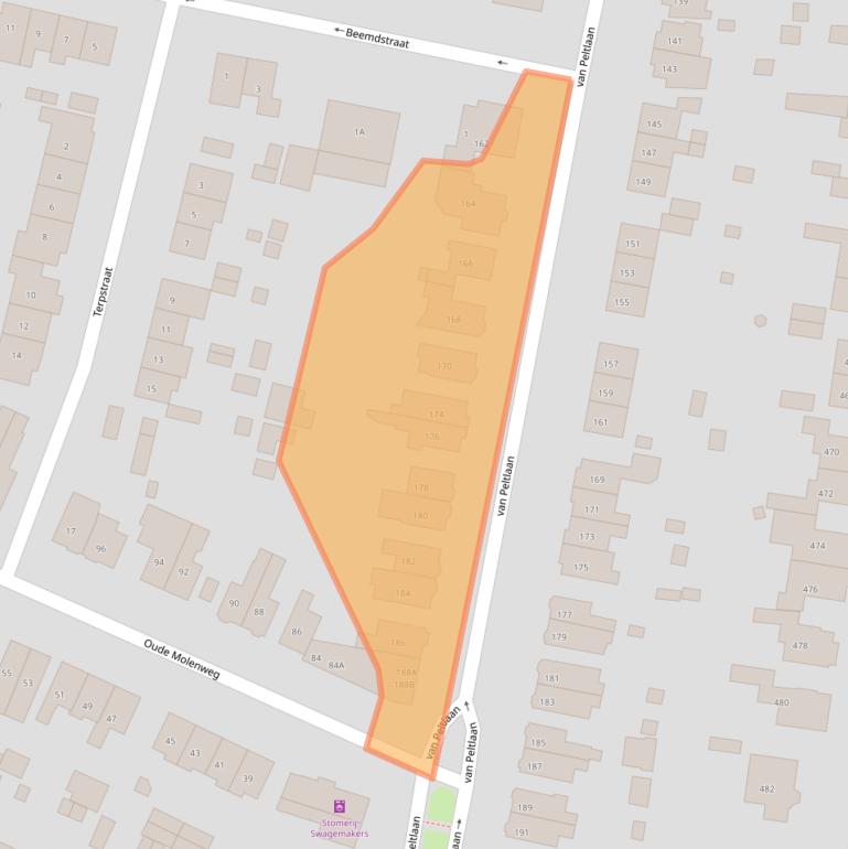 Kaart van postcodegebied 6533ZS.