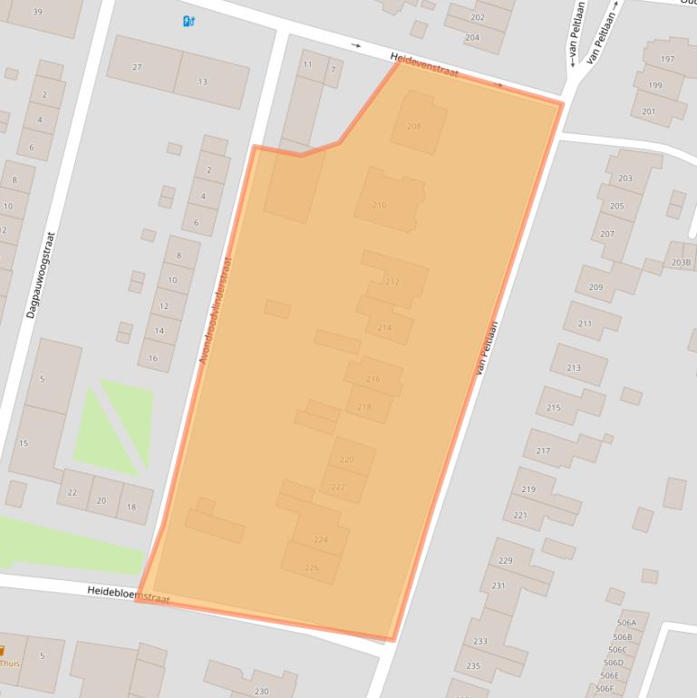 Kaart van postcodegebied 6533ZV.