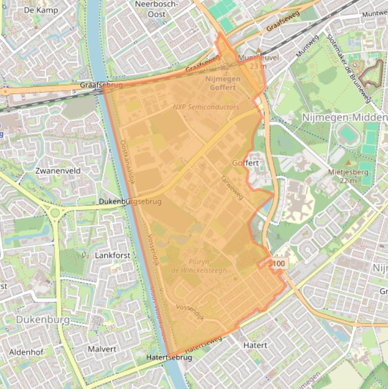 Kaart van postcodegebied 6534.