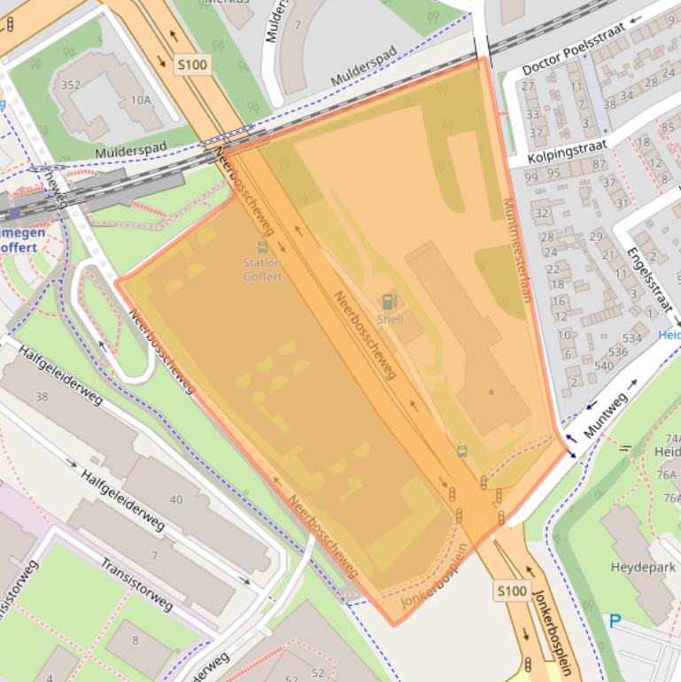 Kaart van postcodegebied 6534AA.