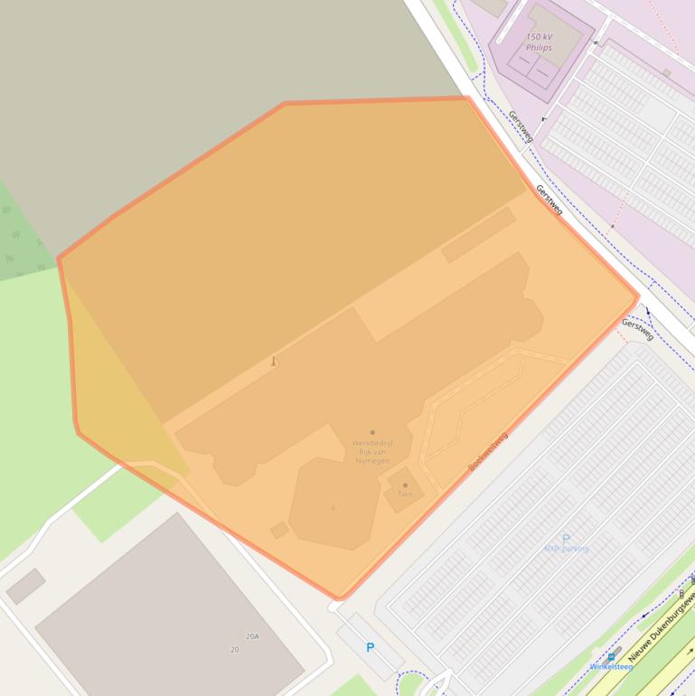 Kaart van postcodegebied 6534AC.