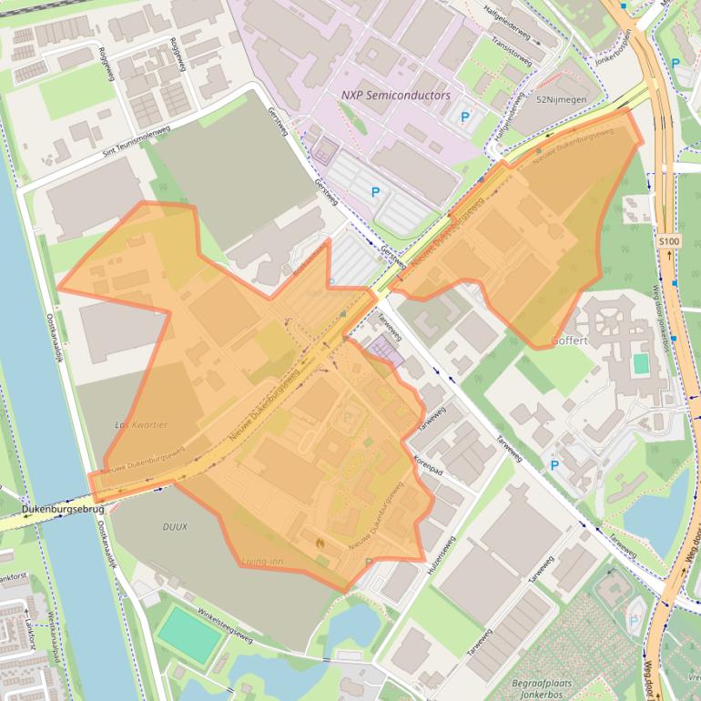 Kaart van postcodegebied 6534AD.