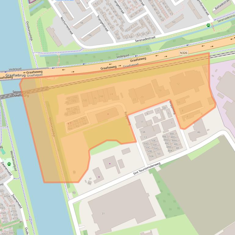 Kaart van postcodegebied 6534AJ.