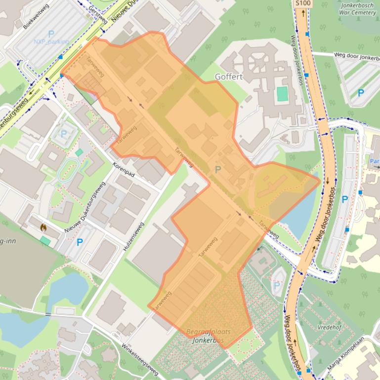 Kaart van postcodegebied 6534AM.