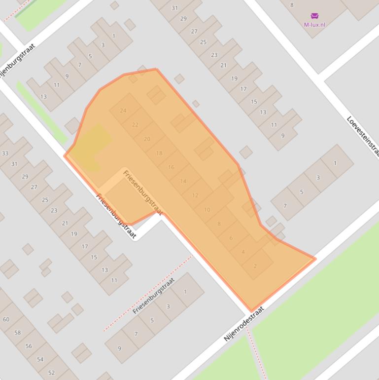 Kaart van postcodegebied 6535MH.