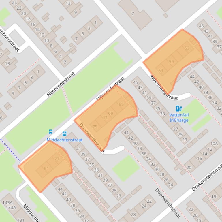 Kaart van postcodegebied 6535MN.