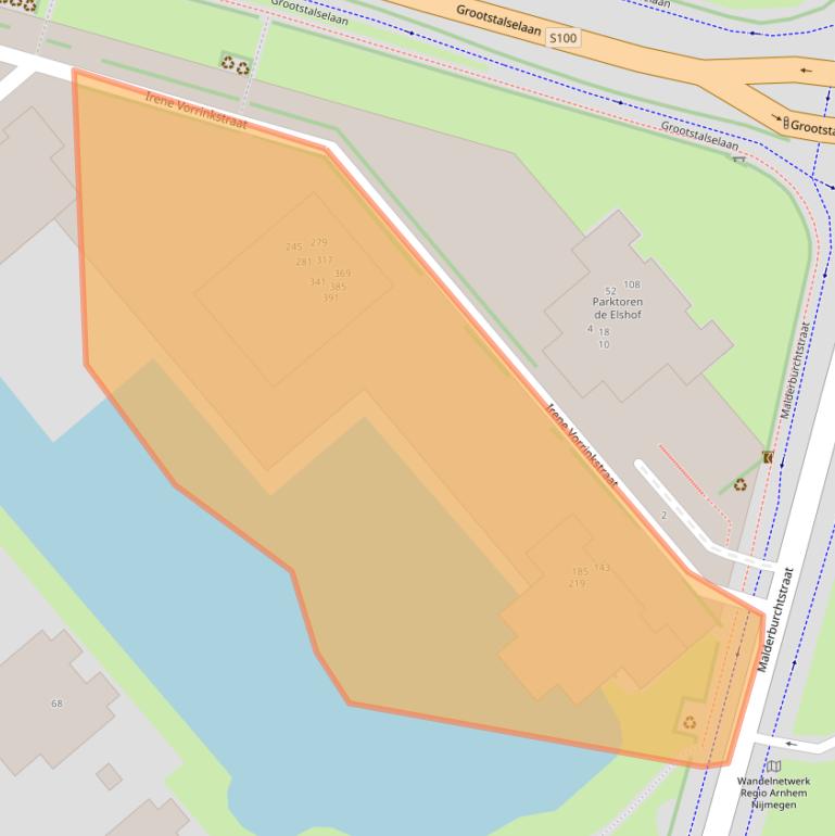 Kaart van postcodegebied 6535NA.