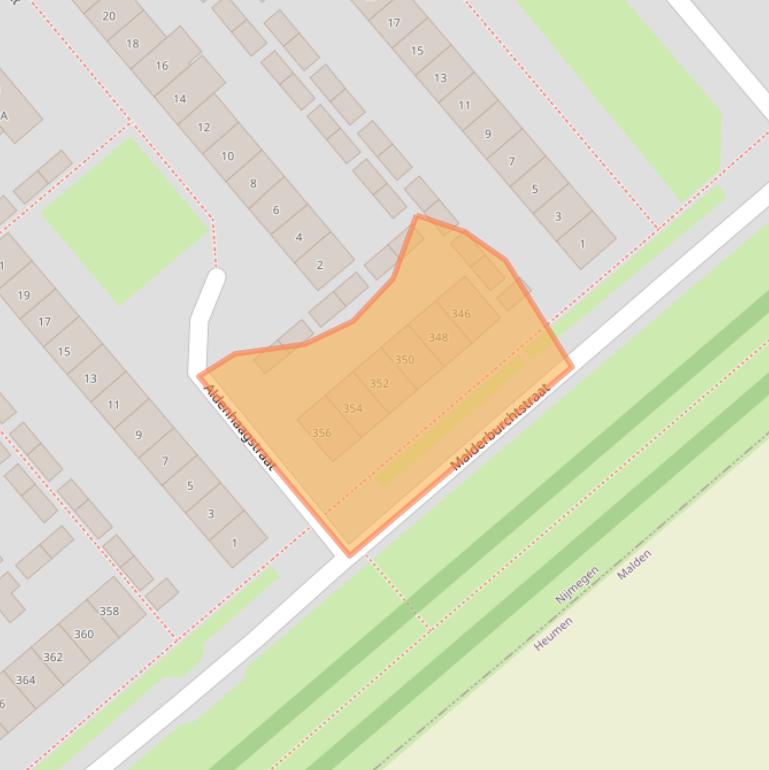 Kaart van postcodegebied 6535NL.