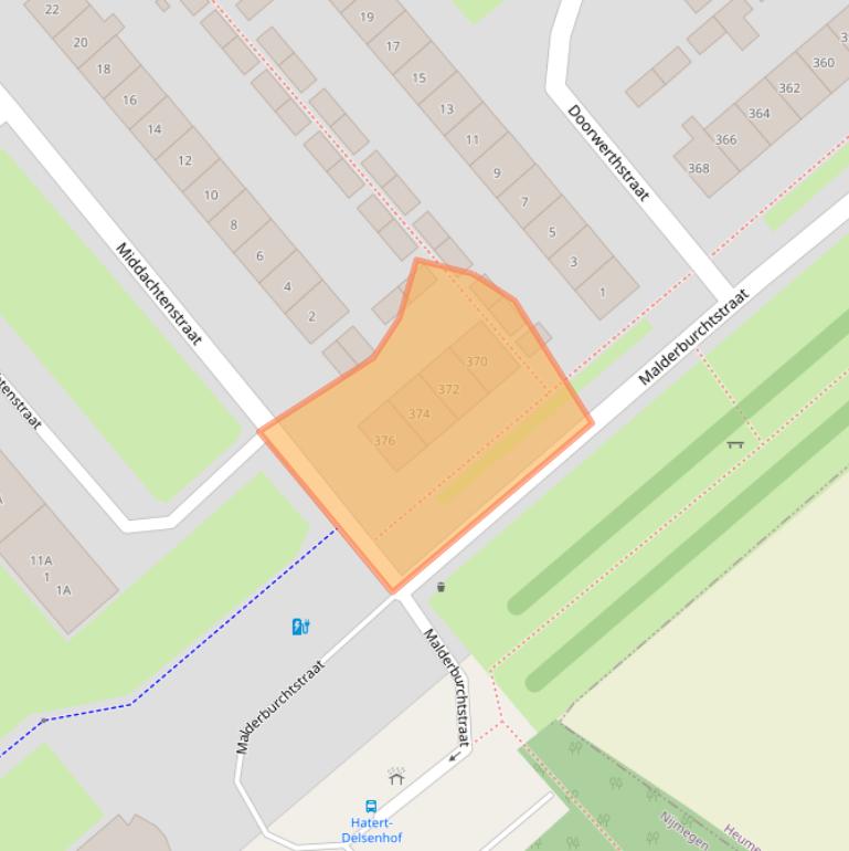 Kaart van postcodegebied 6535NN.