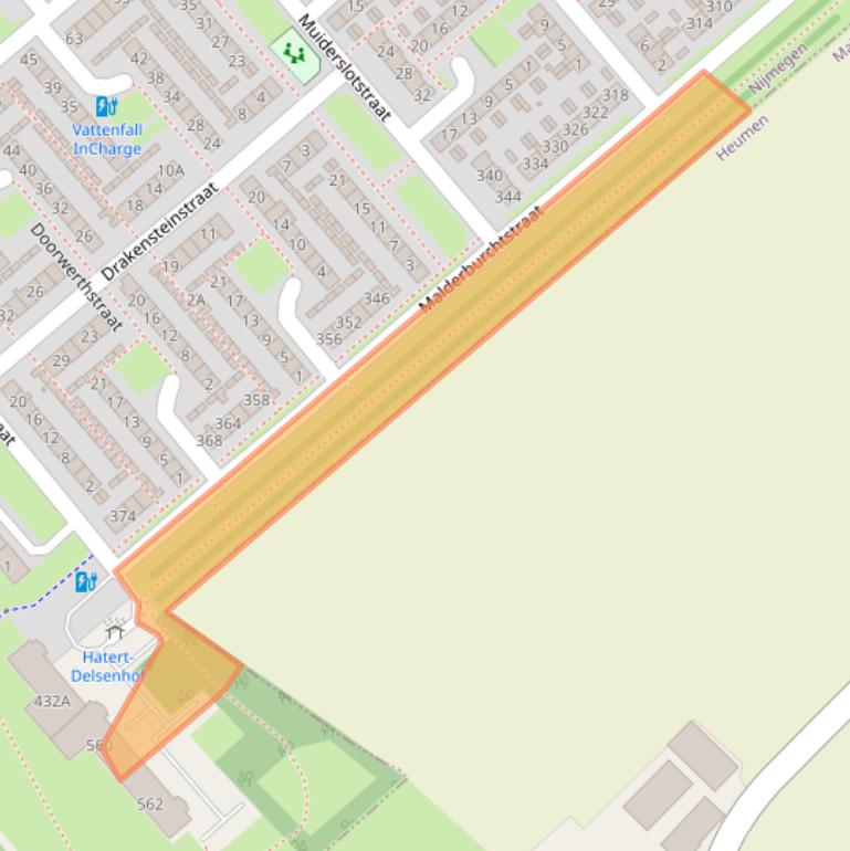 Kaart van postcodegebied 6535NV.