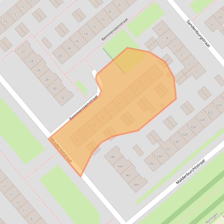 Kaart van postcodegebied 6535PH.