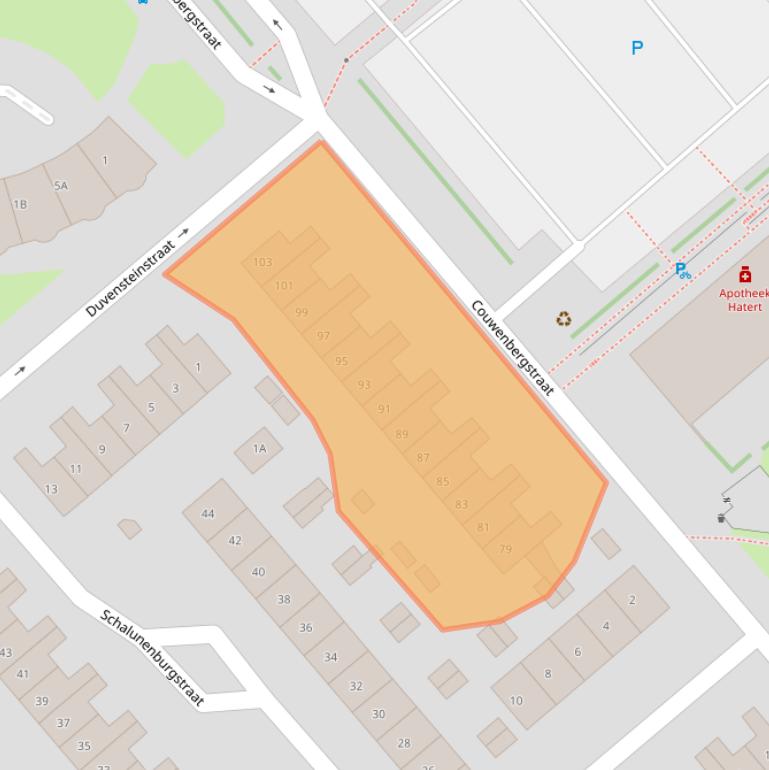 Kaart van postcodegebied 6535RW.