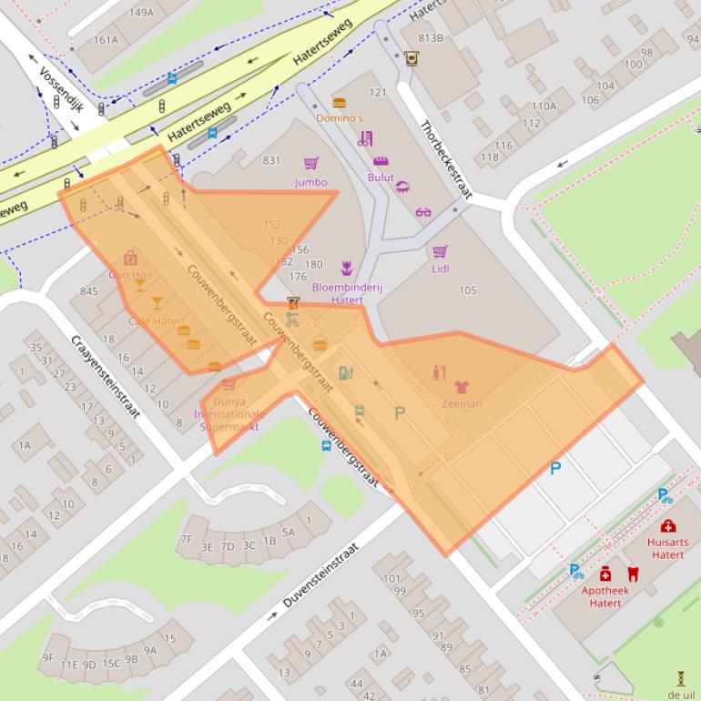 Kaart van postcodegebied 6535RX.