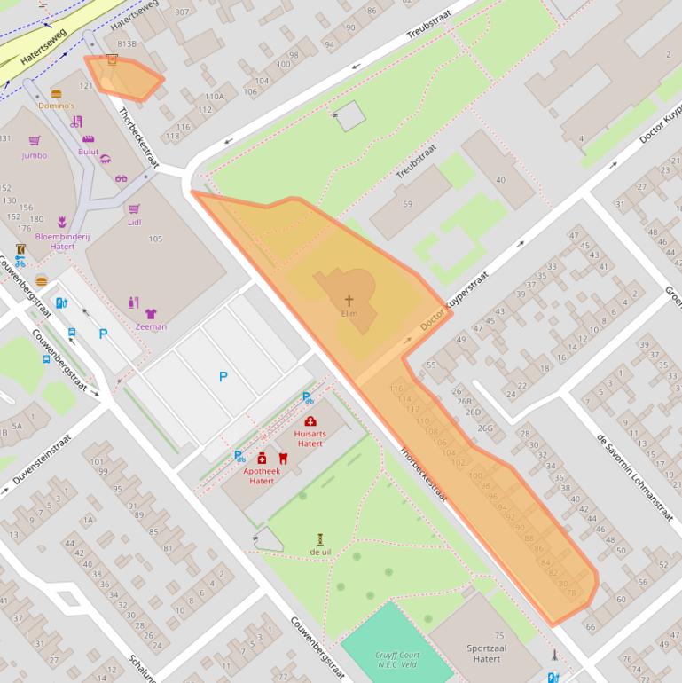 Kaart van postcodegebied 6535SM.