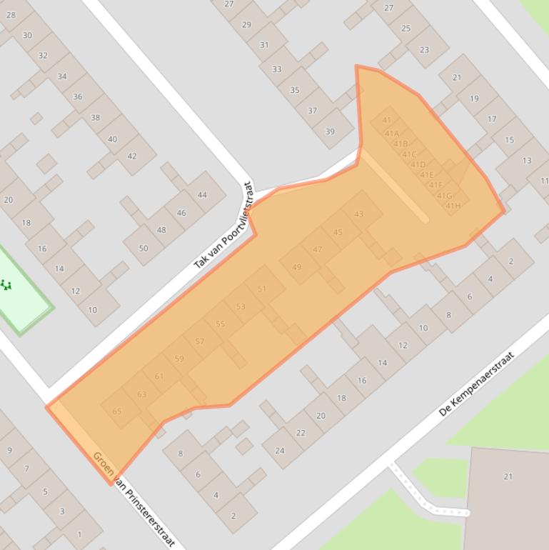 Kaart van postcodegebied 6535ST.