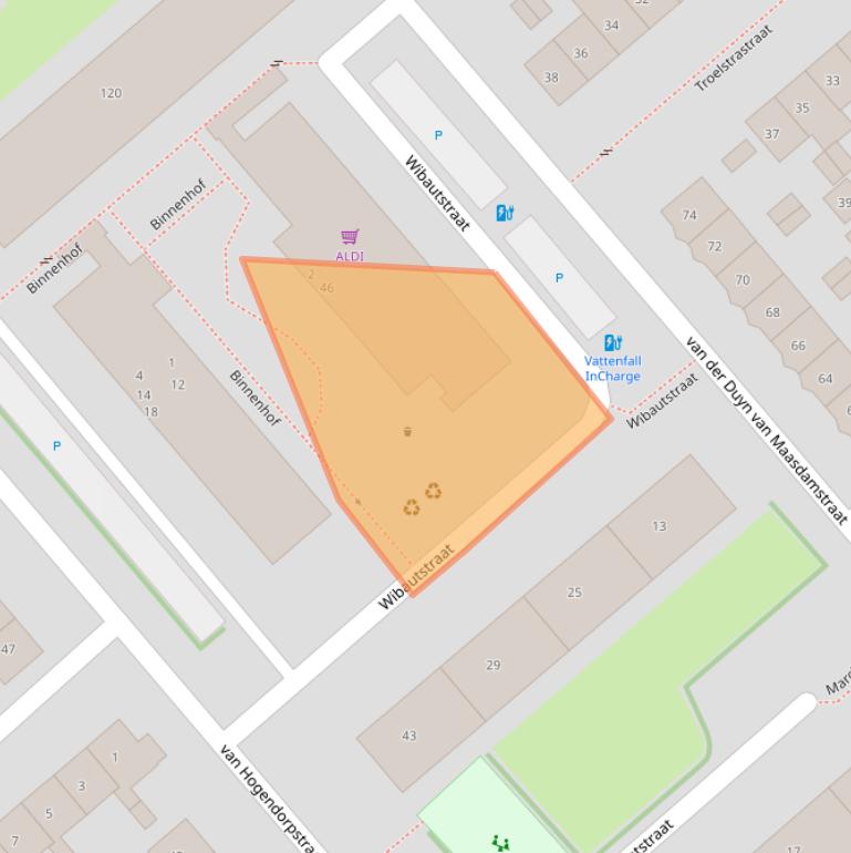 Kaart van postcodegebied 6535TN.