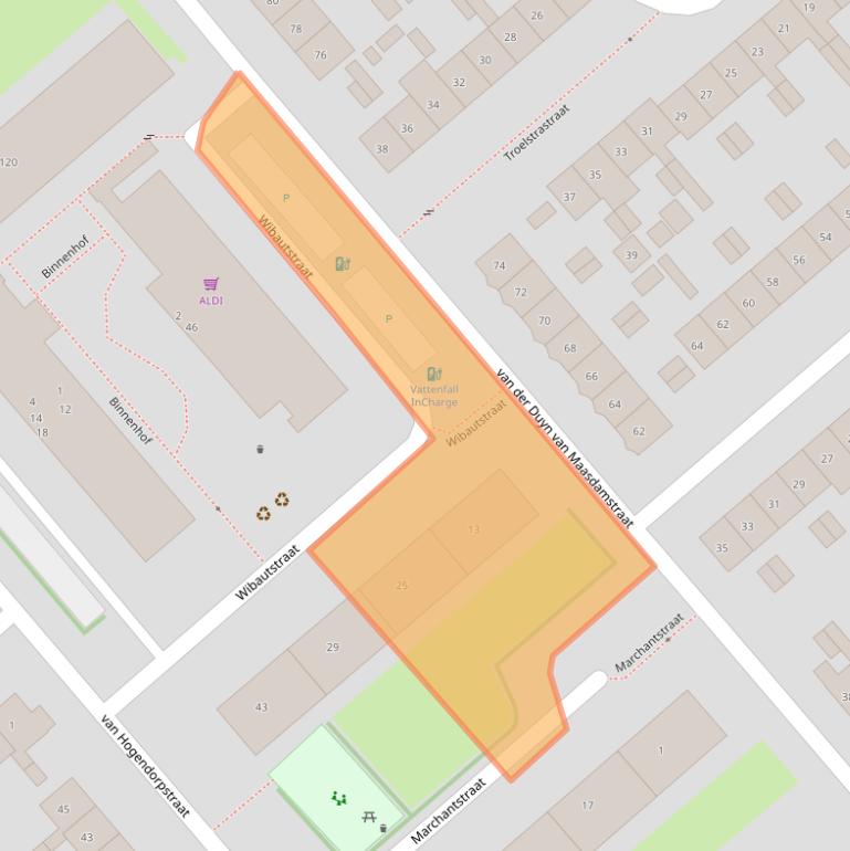 Kaart van postcodegebied 6535TP.