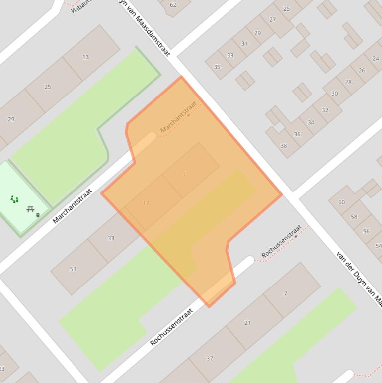 Kaart van postcodegebied 6535TS.