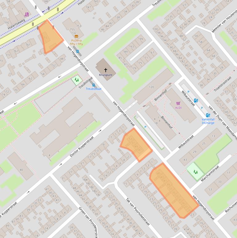 Kaart van postcodegebied 6535VB.