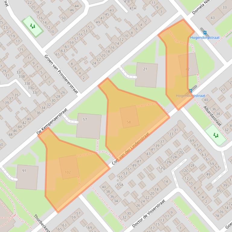 Kaart van postcodegebied 6535VH.