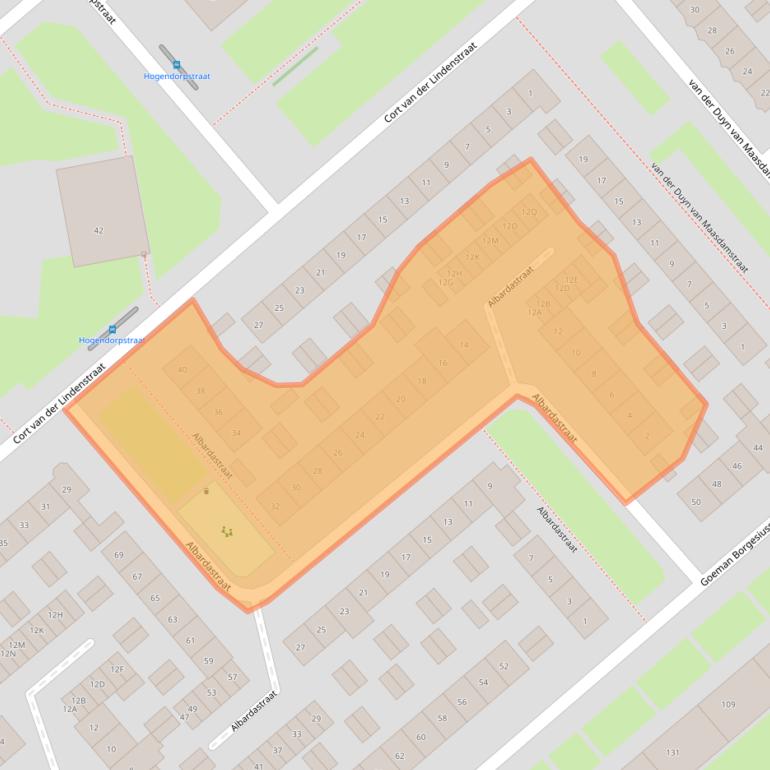 Kaart van postcodegebied 6535VK.