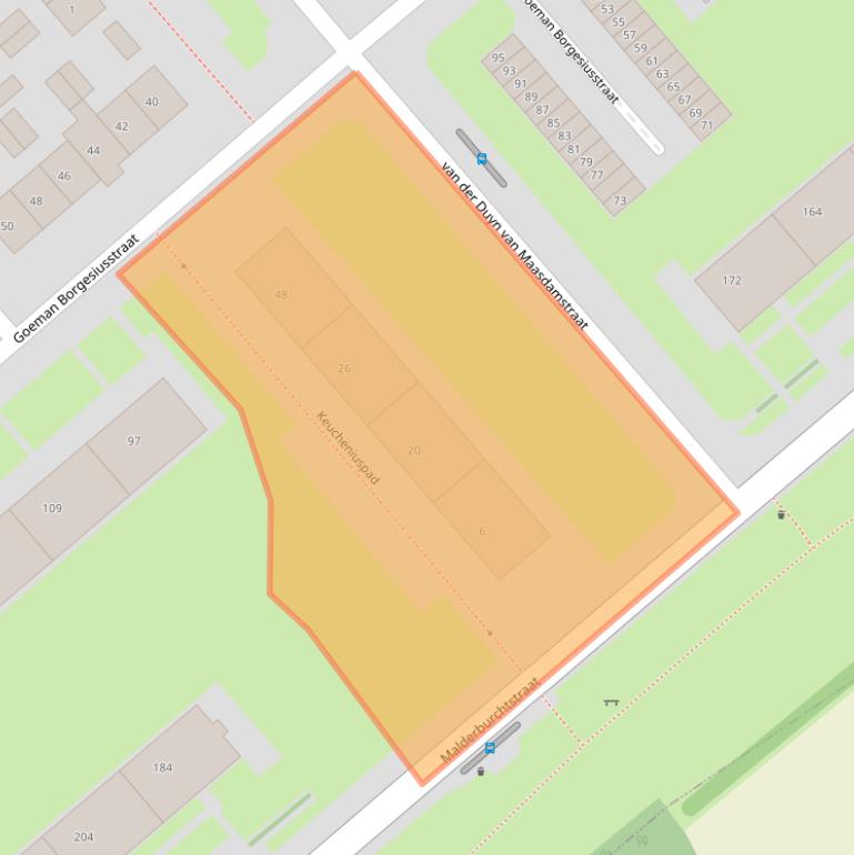 Kaart van postcodegebied 6535VR.