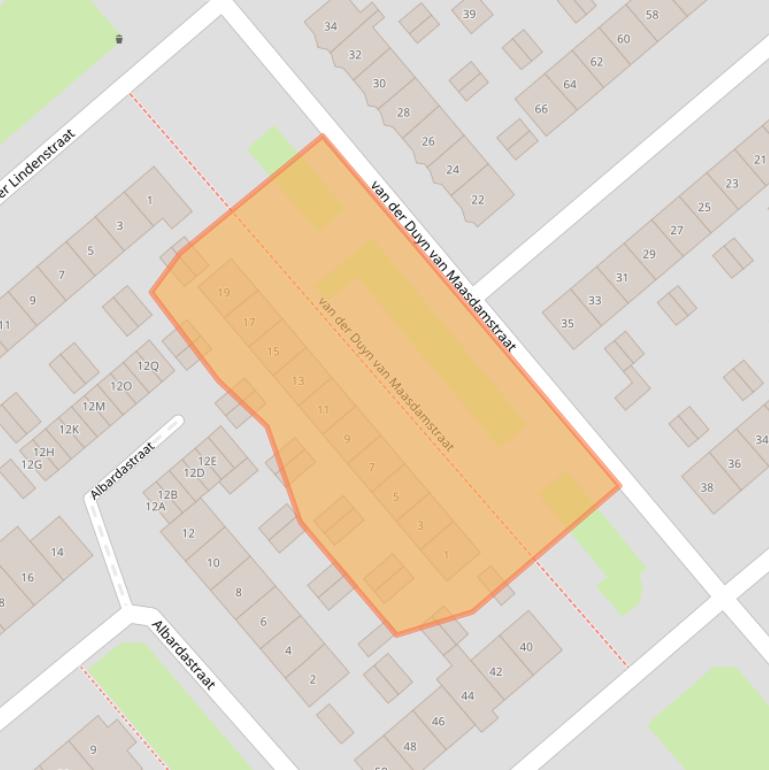 Kaart van postcodegebied 6535VS.