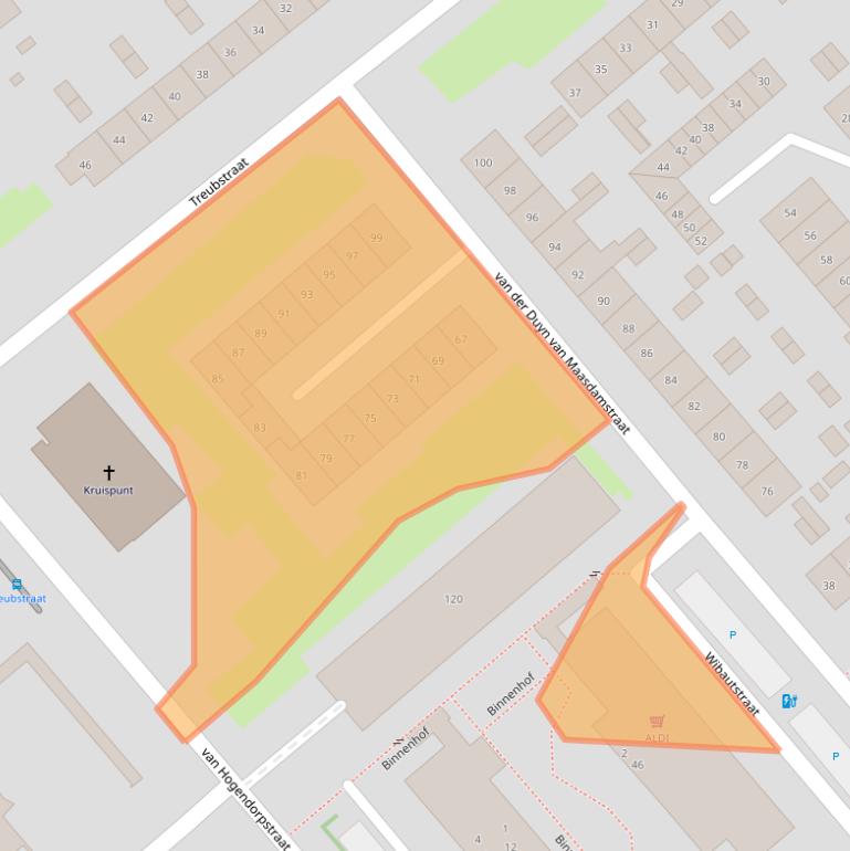 Kaart van postcodegebied 6535VT.