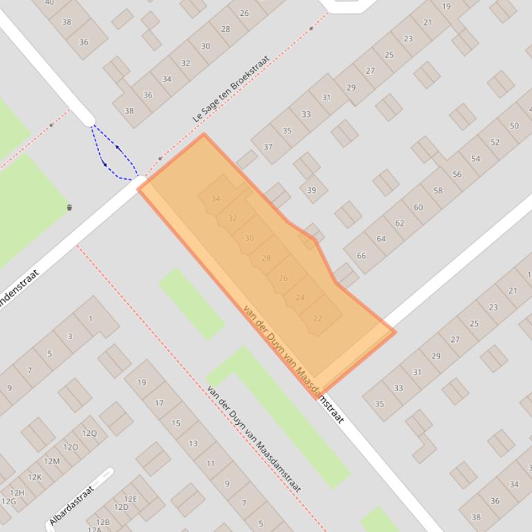 Kaart van postcodegebied 6535VV.