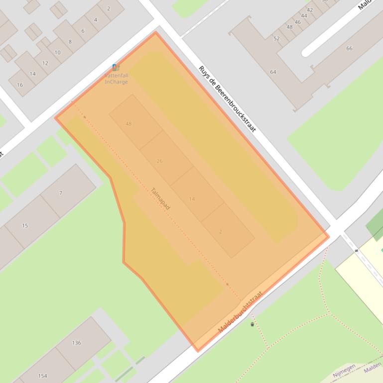 Kaart van postcodegebied 6535WG.