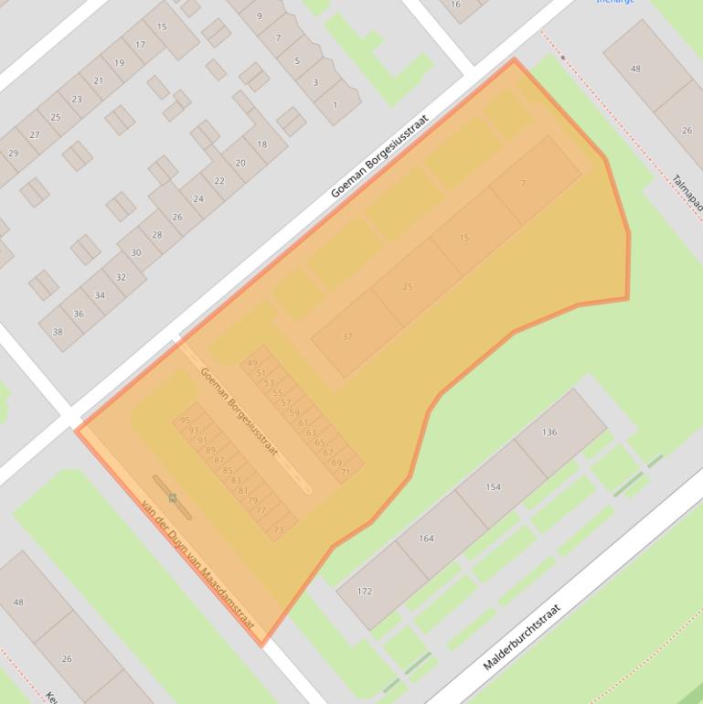 Kaart van postcodegebied 6535WH.