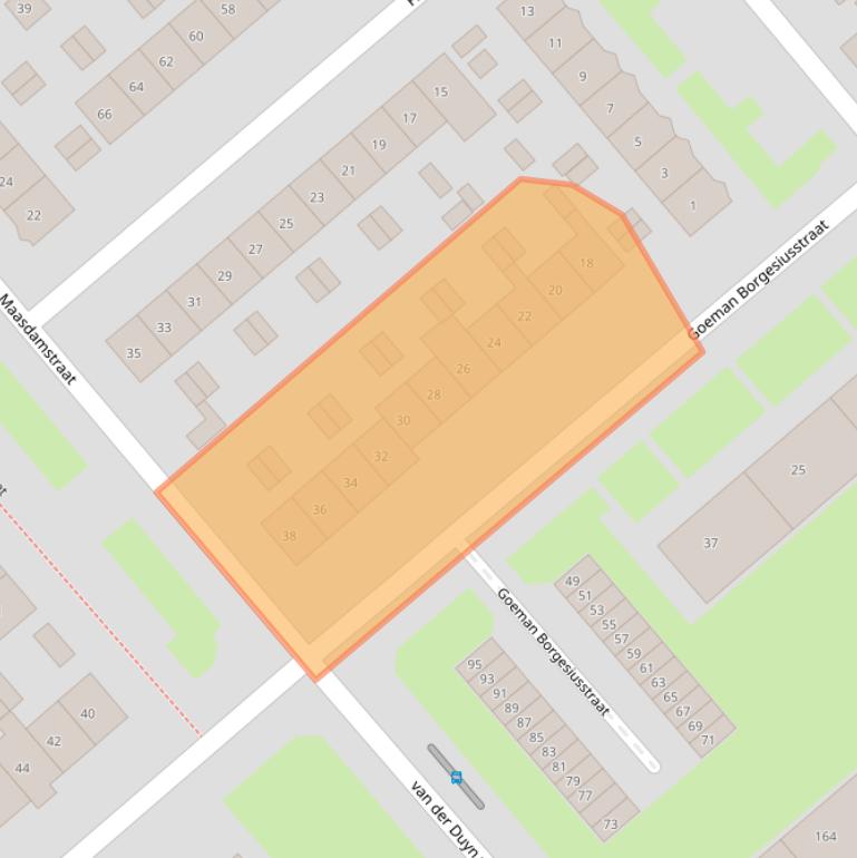 Kaart van postcodegebied 6535WP.