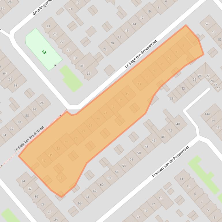 Kaart van postcodegebied 6535WV.