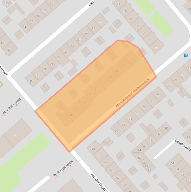 Kaart van postcodegebied 6535XK.