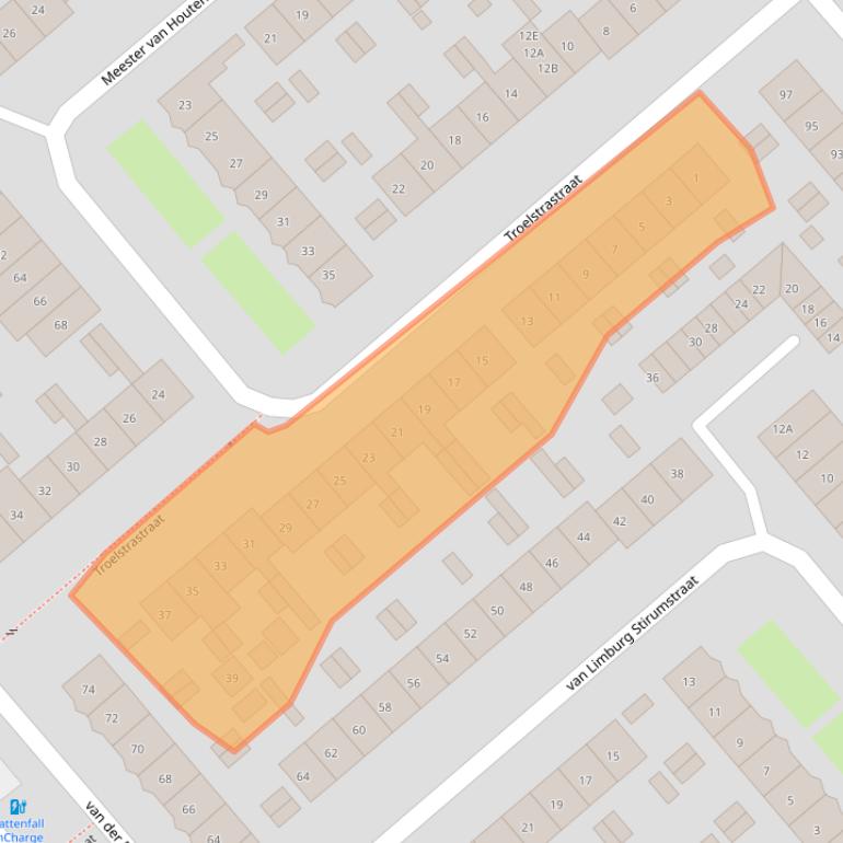 Kaart van postcodegebied 6535XL.