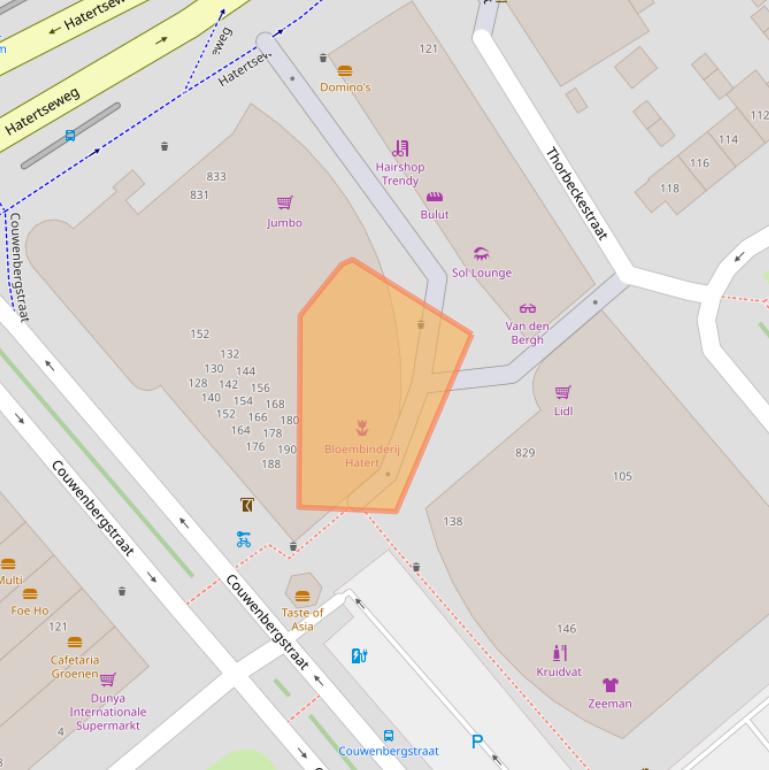 Kaart van postcodegebied 6535ZN.