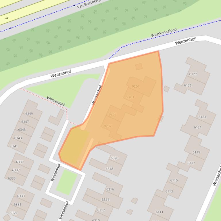 Kaart van postcodegebied 6536AD.