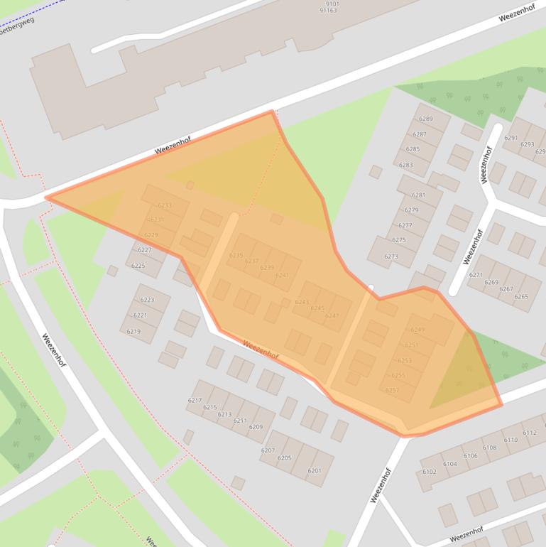 Kaart van postcodegebied 6536AP.