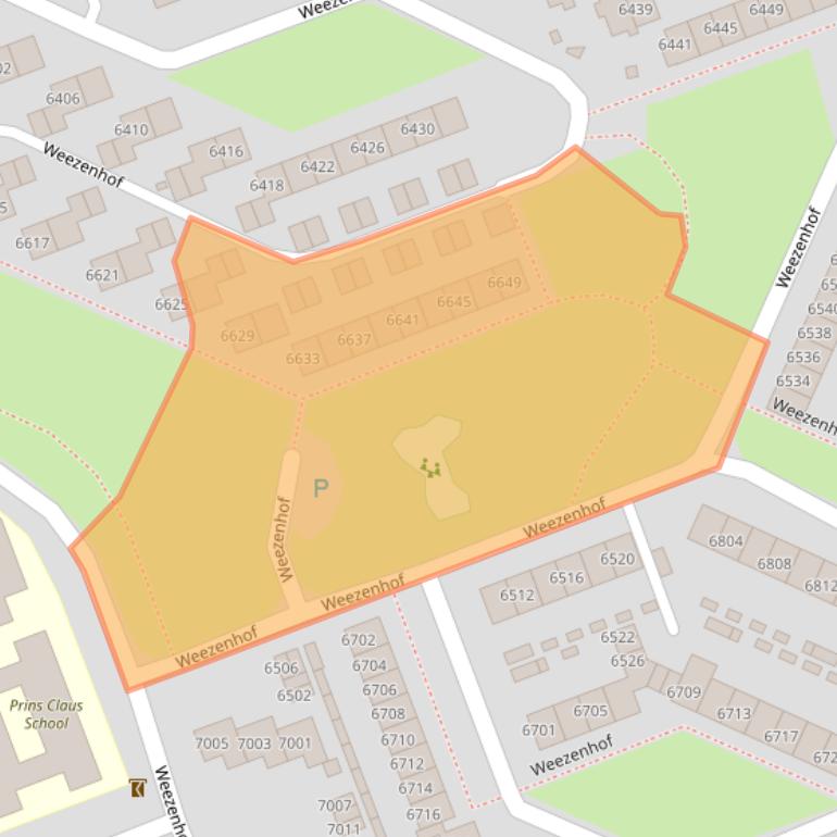 Kaart van postcodegebied 6536BD.