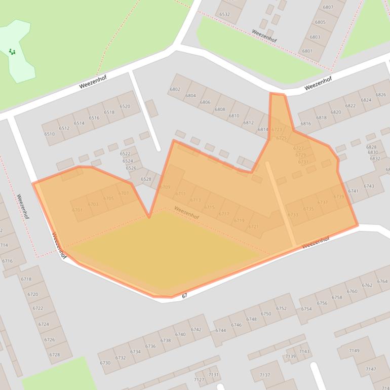 Kaart van postcodegebied 6536BE.