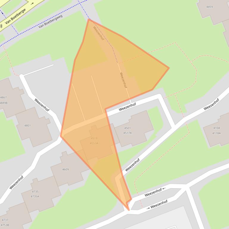 Kaart van postcodegebied 6536DL.