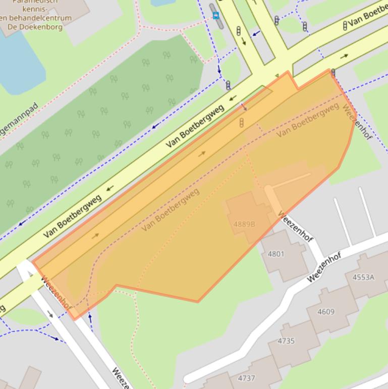 Kaart van postcodegebied 6536DS.