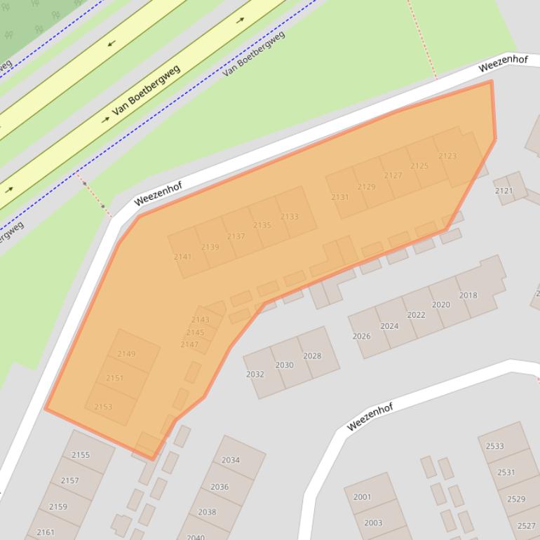 Kaart van postcodegebied 6536JS.