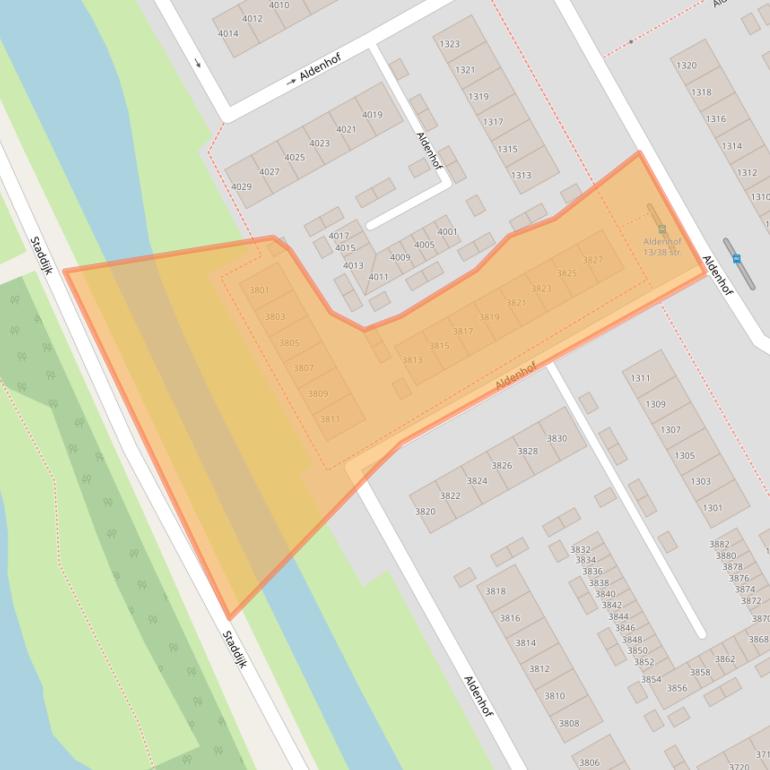 Kaart van postcodegebied 6537BC.