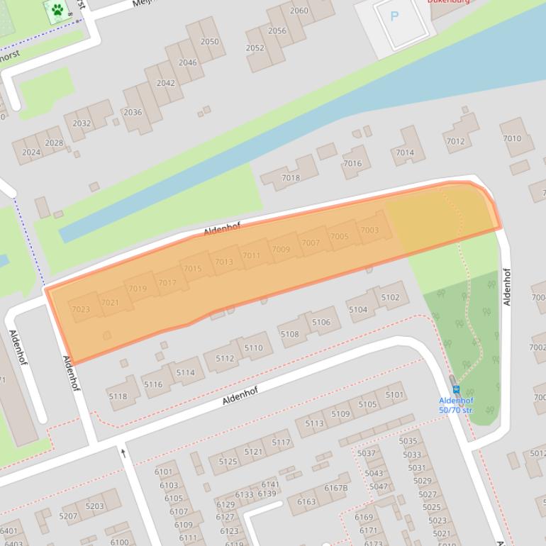 Kaart van postcodegebied 6537DZ.