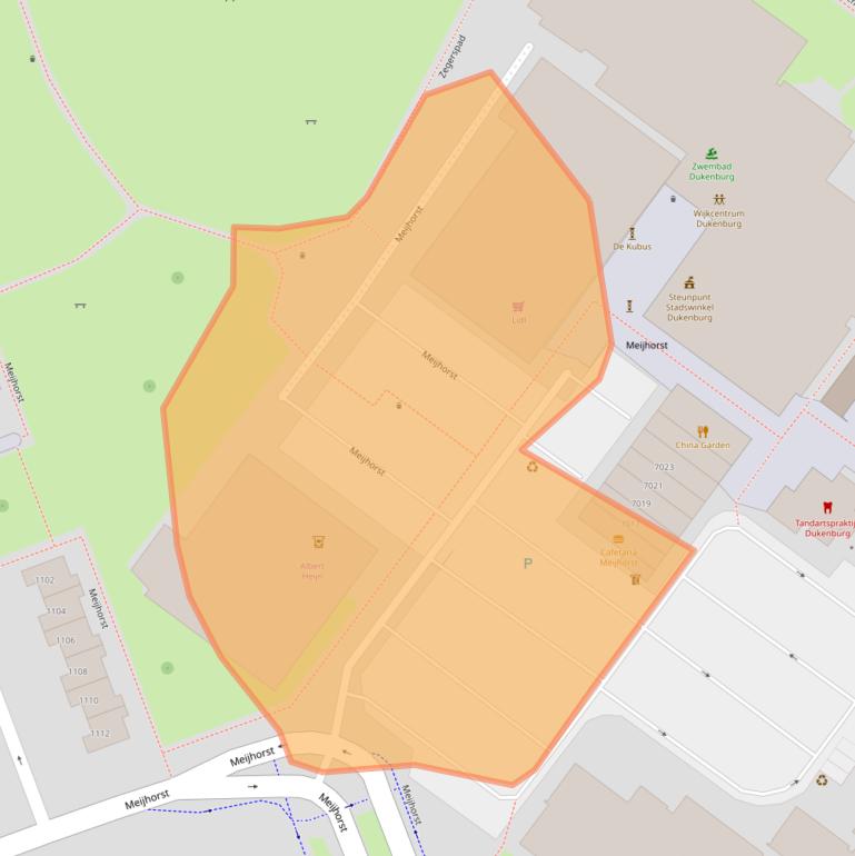 Kaart van postcodegebied 6537EN.