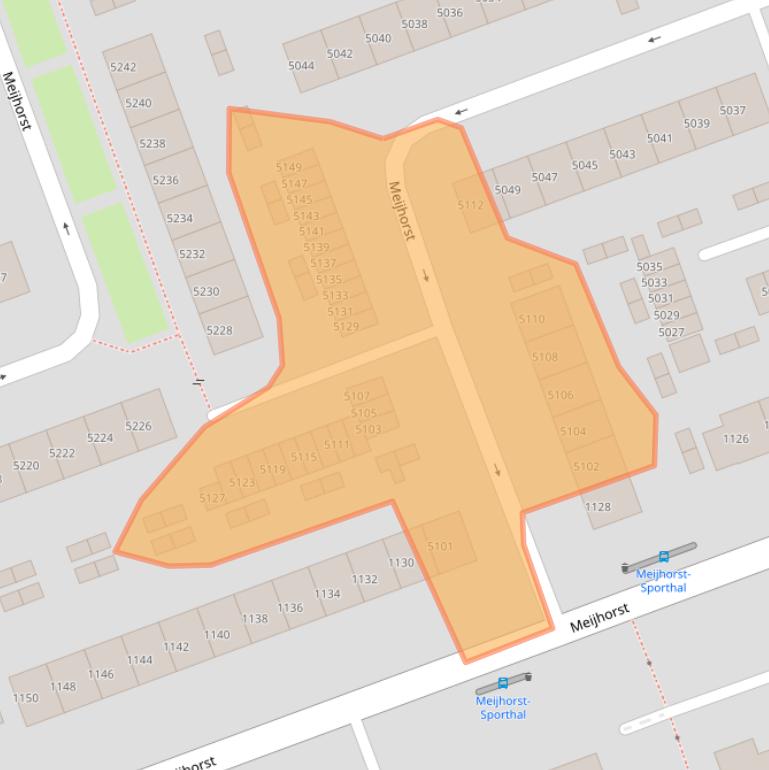 Kaart van postcodegebied 6537EX.