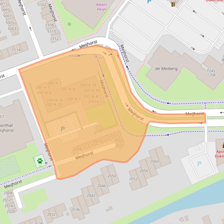 Kaart van postcodegebied 6537GA.