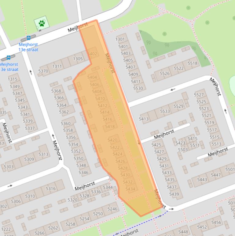 Kaart van postcodegebied 6537JJ.