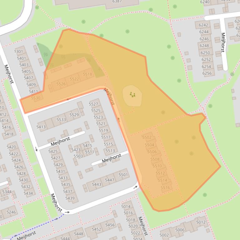 Kaart van postcodegebied 6537JM.